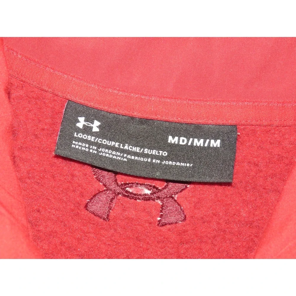 Under‎ Armour Cold Gear Orange 1/4 Zip Pull Over Sweater Fleece Jacket Men's MED